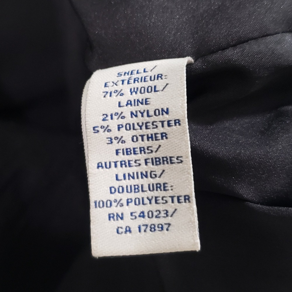 Vintage‎ Old Navy Women's Large Coat 2003 Wool Blend Hooded Charcoal Grey Y2K - Picture 4 of 14